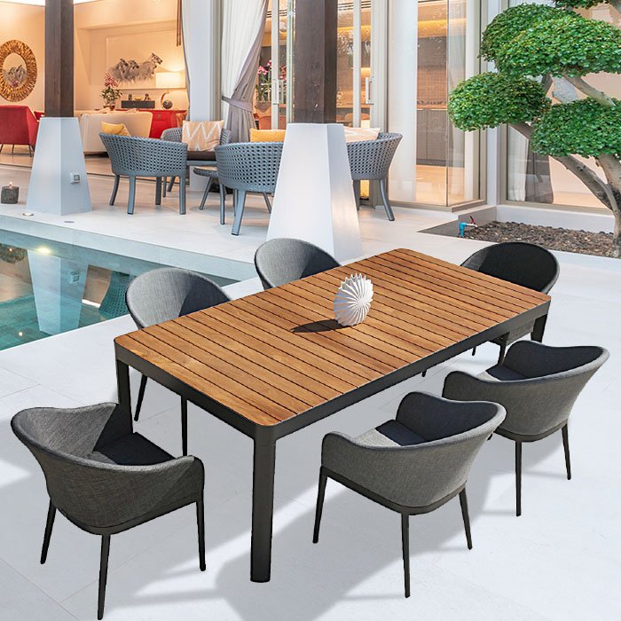 Simply Brands 6 Seater Aluminium Budapest Dining Set
